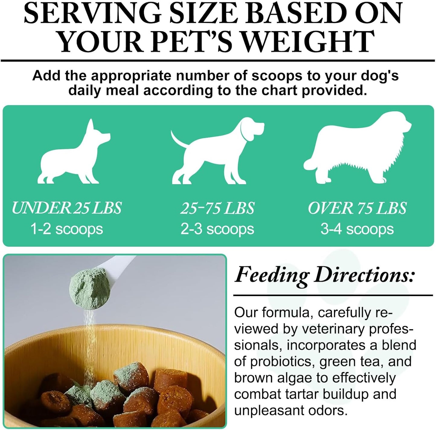 Dog Dental Powder - Teeth Cleaning Powder for Dogs - Dog Dental Care - Plaque & Bad Breath Off P-owder D-og - D-ental Care Supplies for Small - Medium - Large Do-gs