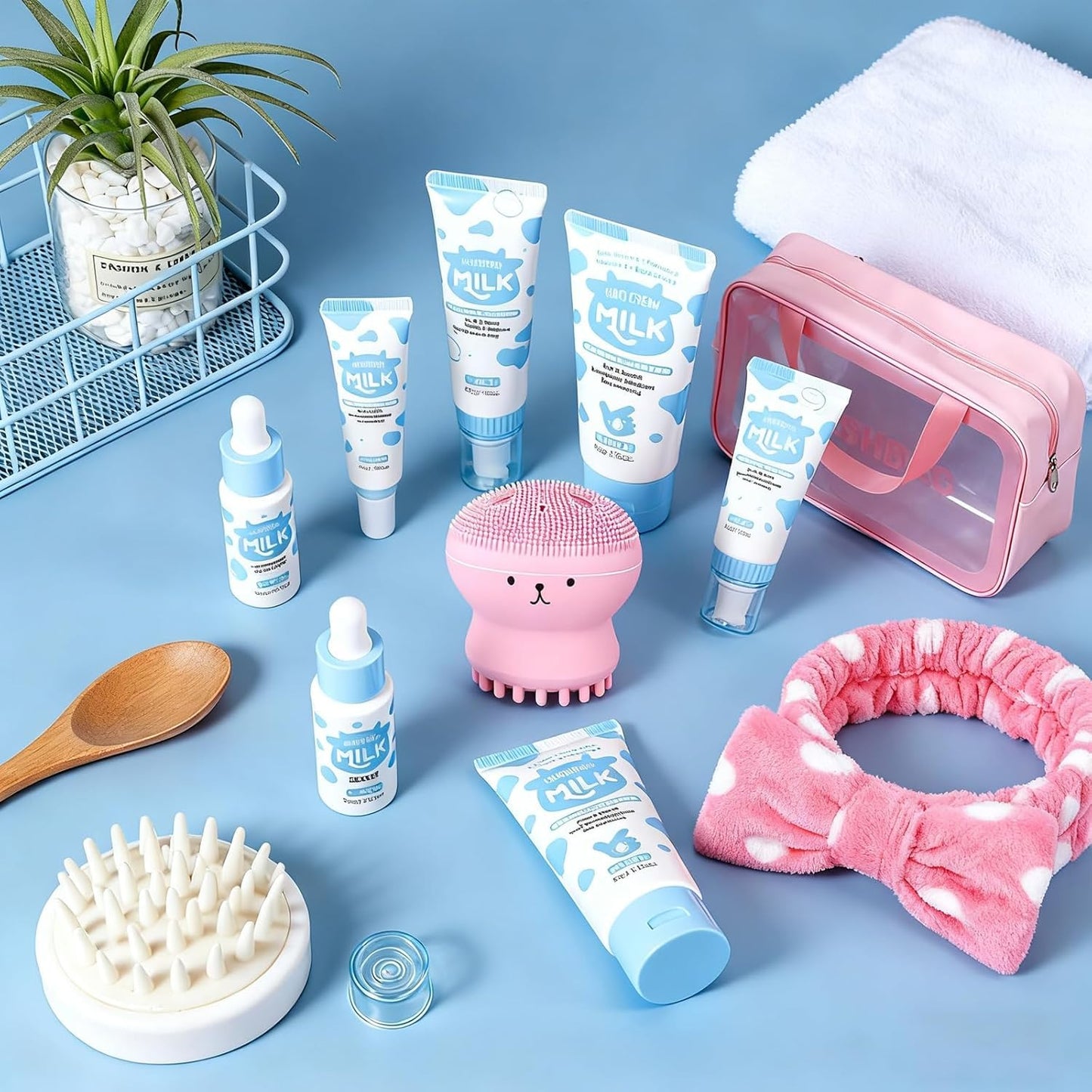 Milk Skin care Set for Kids & Teens, 12 IN 1 Moisturizing & Gentle Milk Skincare for Girls 10-12, Skin Care Set For Kids Girl Ages 8-12 Birthday Gifts, Face Care Kit, Mothers Day Gift, Teacher Gift