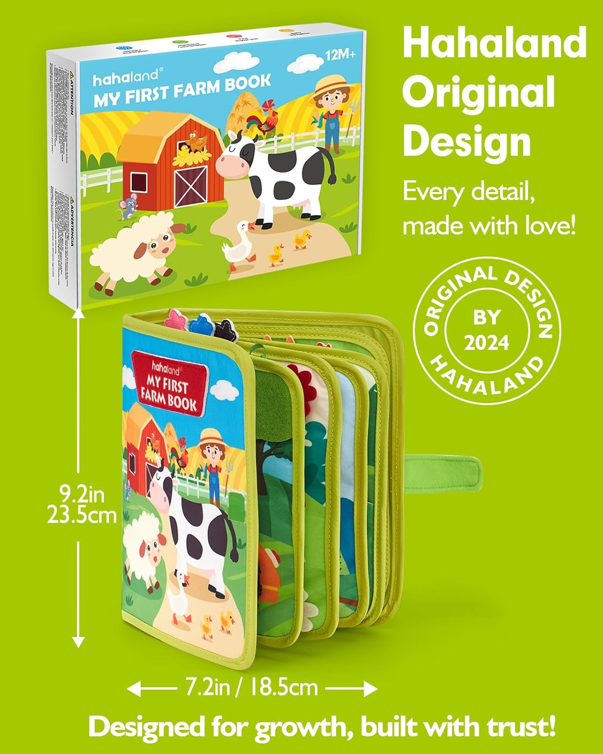 hahaland Busy Book for Toddlers 1-3 - Montessori Toys Busy Board for 1 Year Old Boy Gifts Girl Toys Educational Learning Quiet Activity Books Gifts Toddler Easter Basket Stuffers One Year Travel Toys