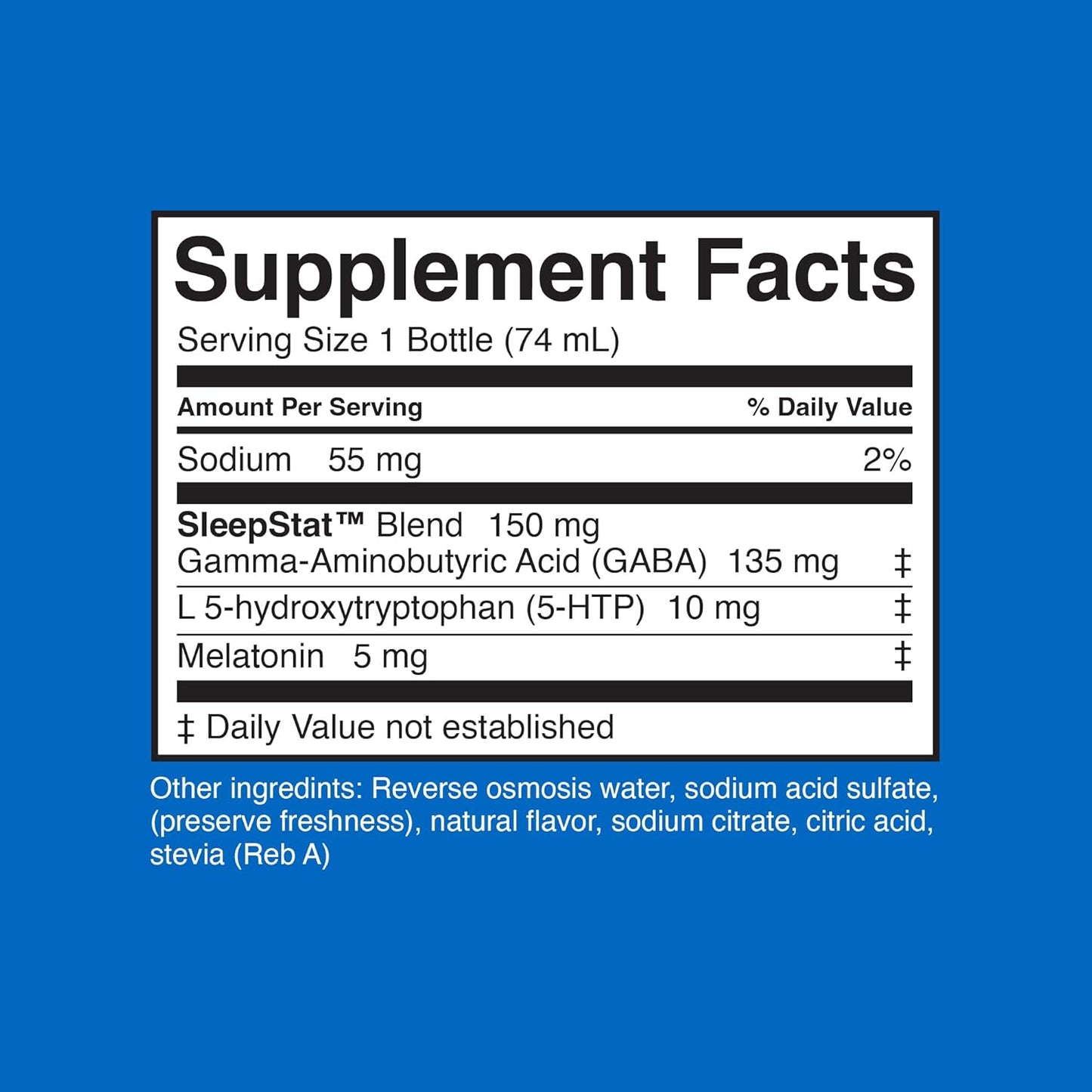 Dream Water Sleep Aid Supplement Drink; Melatonin 5mg, GABA, 5-HTP; Zero sugar, Natural flavors, No added colors, 2.5 oz liquid sleep shots, Nighttime Nectar, 24-Count