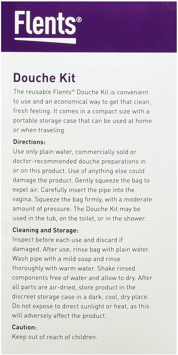 Flents Reusable Douche Kit, Compact & Portable Feminine Hygiene System, 16 fl oz Cleansing Bottle, BPA-Free, Rubber, Easy-to-Use, Travel-Friendly, Personal Care and Wellness Solution for Women