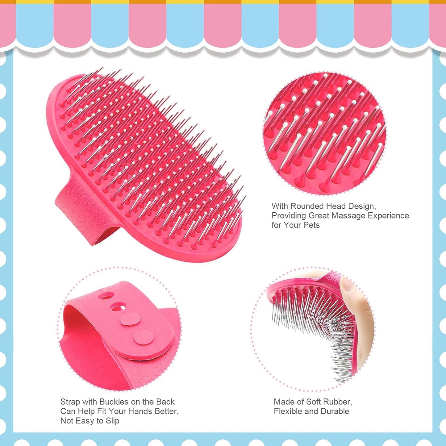 Rabbit Grooming Kit, Rabbit Brush for Shedding with Bunny Nail Clipper, Rabbit Nail Trimmers with Pet Combs for Hamster Guinea Pig Ferret by KALAMANDA(Pink)