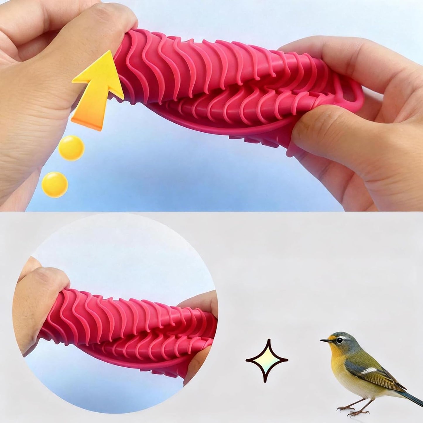 Silicone Bird Feeder - Slow Feeding Puzzle, Foraging Toy with Multiple Compartments, Food-Grade Bowl with Anti Gulp Design, Bird Puzzle Feeder, Interactive Toy for Parakeet Cockatiel
