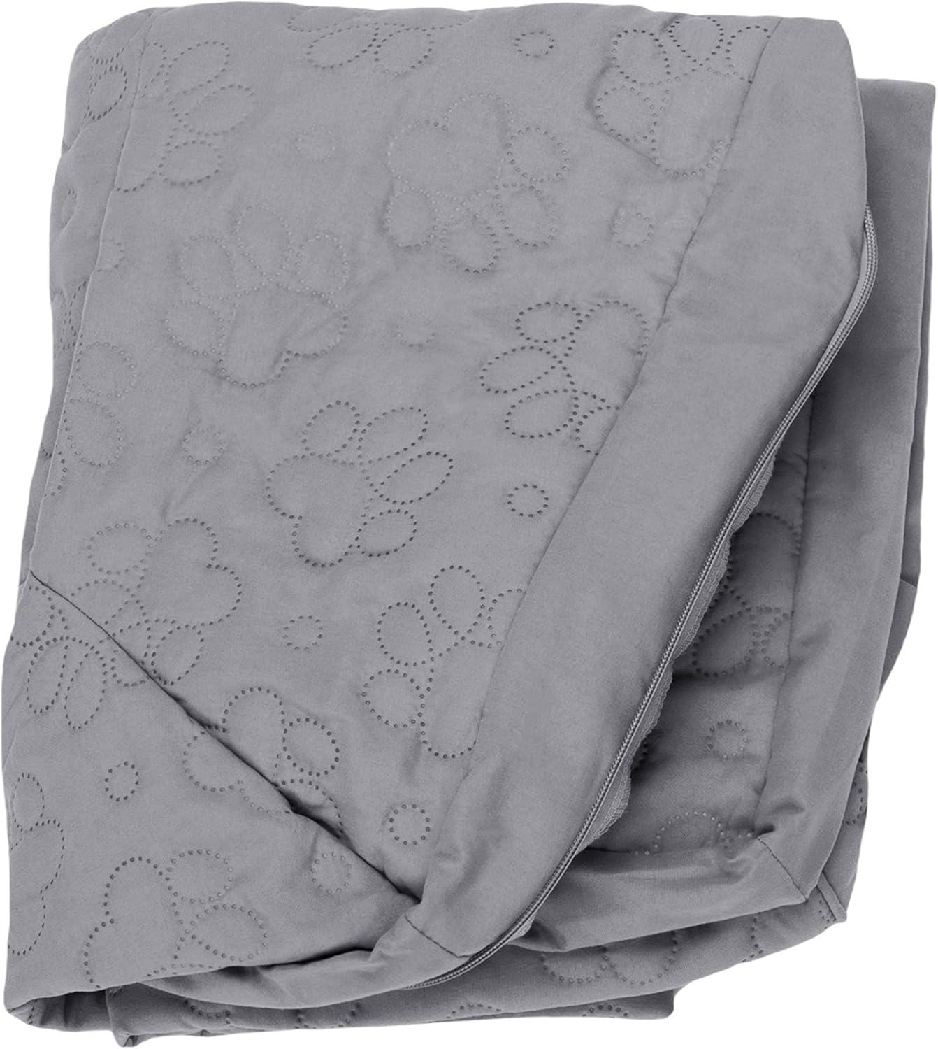 Furhaven Replacement Dog Bed Cover Pinsonic Quilted Paw L Shaped Chaise, Machine Washable - Titanium, Medium
