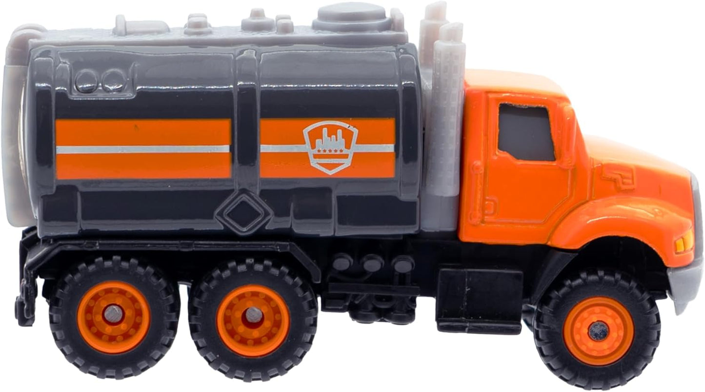 Mighty Fleet Diecast 3-Pack, Tow Truck, Garbage Truck, and Tanker, Durable 3â€ Diecast Vehicles for Kids Ages 3+