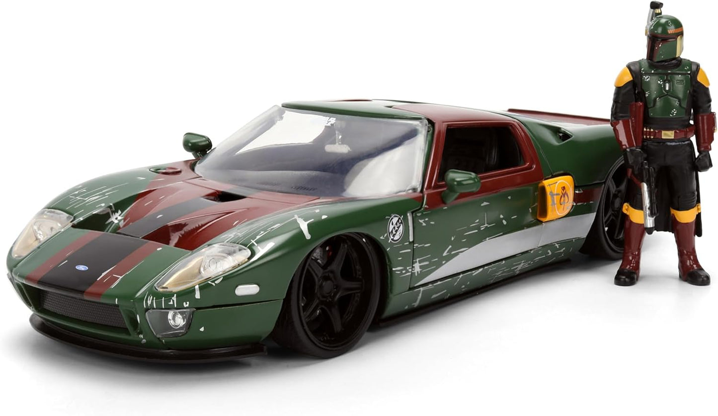 Jada Star Wars Boba Fett with 2005 Ford GT Die-Cast Vehicle and Figure Set 1:24 Scale Toys