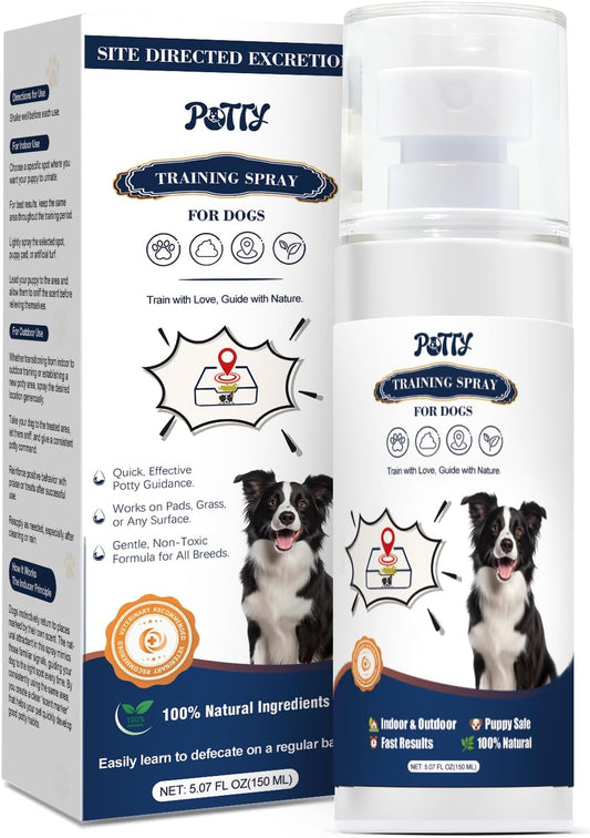 Potty Training Spray for Dogs, Go Here Dog Potty Training Spray & Dog Pee Spray, Puppy Potty Training Aid for Housebreaking, Natural Indoor & Outdoor Use, 5.07 Fl OZ
