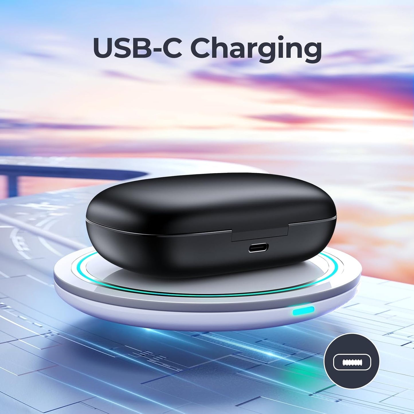 Active Noise Cancelling Ear Buds Wireless Earbuds 90 Hrs Playtime Bluetooth Headphones with Hi-Res Stereo Deep Bass Power Display Earphones with Earhooks Waterproof Transparency Headset for Sports/Gym