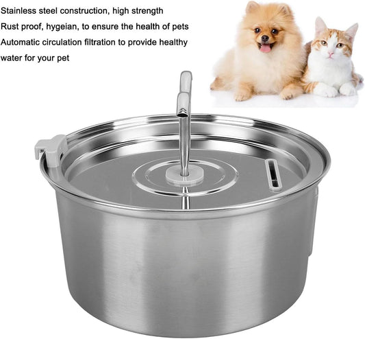 Stainless Steel Cat Water Fountain 3.2L Capacity Automatic Pet Drinking Fountain
