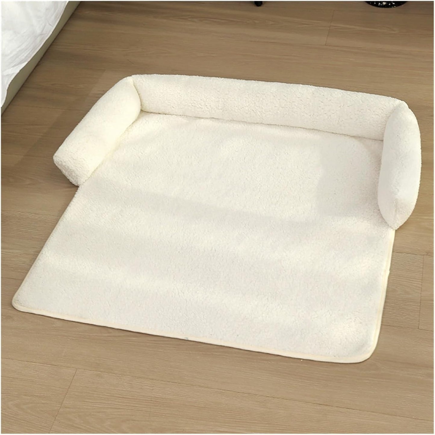 U-Shaped cat and Dog pet Pillow Plush Sofa nest Bed for Cats and Dogs to Sleep in Winter(White)