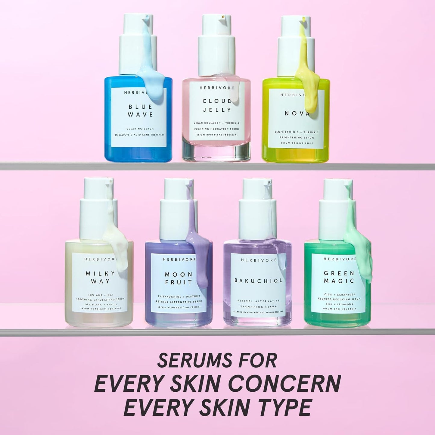 HERBIVORE Bakuchiol Retinol Alternative Face Serum | Smooths Skin, Improves Texture & Elasticity, Reduces Fine Lines & Wrinkles | Plant-based, Vegan, Cruelty-free, 30mL / 1 oz