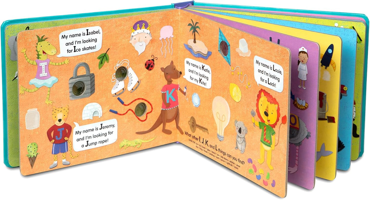 Melissa & Doug Poke-a-Dot! an Alphabet Eye Spy, Interactive Children's Board Book with Buttons to Pop, Educational Sensory Toy for Toddlers & Preschoolers Ages 3+ - FSC Certified