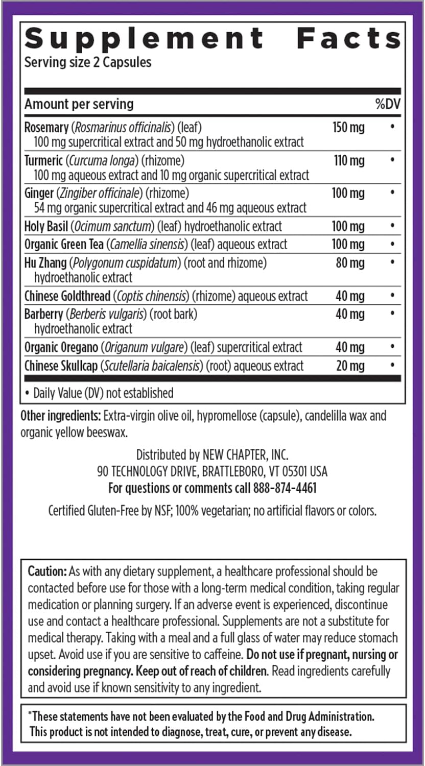 New Chapter Zyflamend™ Joint Supplement & Herbal Pain Relief – 10-in-1 Superfood Blend with Turmeric, Ginger & Green Tea - for Healthy Inflammation Response, Mobility & Flexibility, 180 Capsules