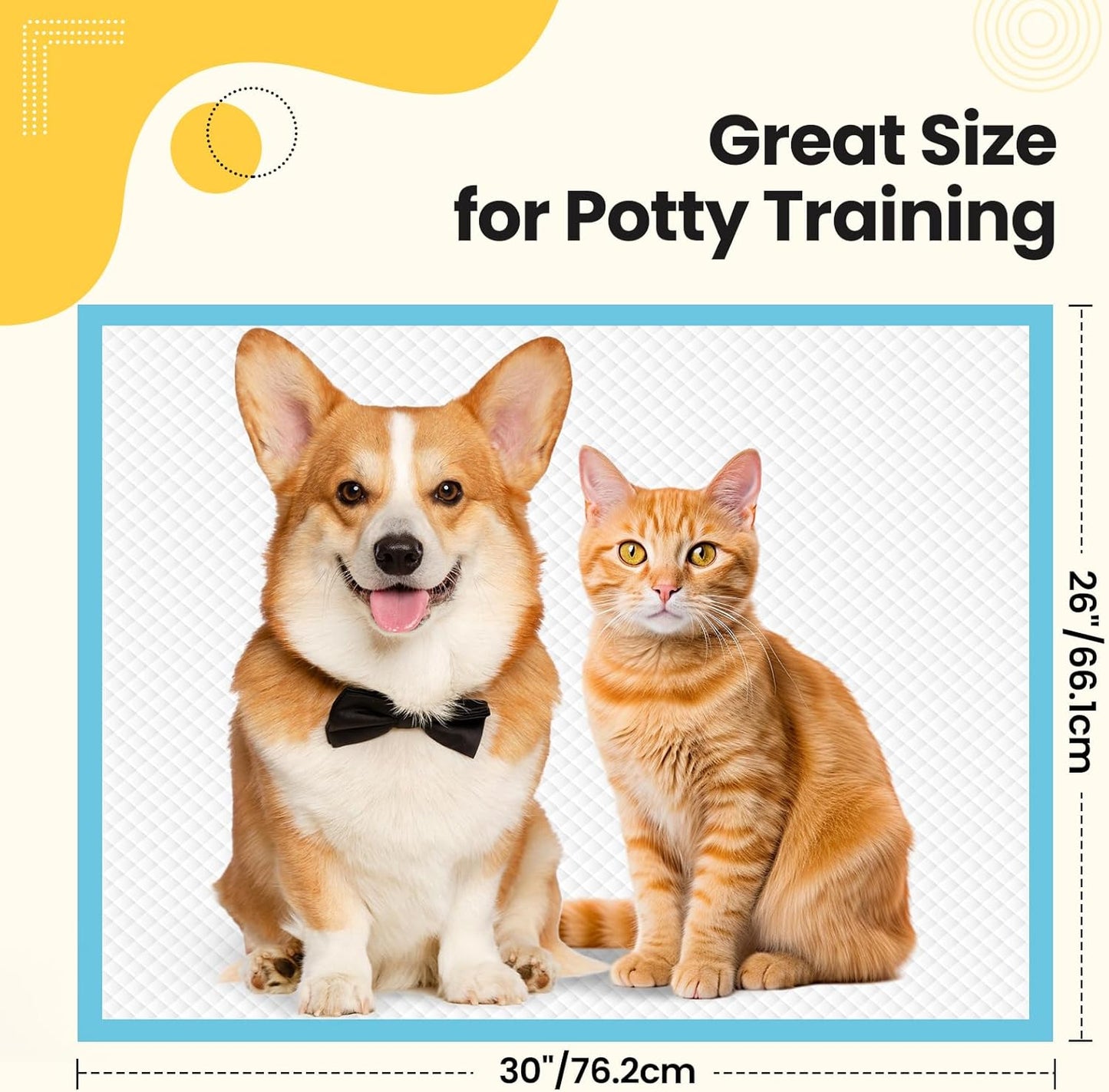 Puppy Pads 100 Count 30"x26", Great Value Potty Pads for Dogs XL, Large Pee Pads Piddle Pads for Pet Training, Leak-Proof Dog Pee Pads for Doggy Daily Use