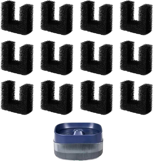12-Pack Pet Fountain Filters Replacement, Pre-Filter Sponges for 135oz/4L and 118oz/3.5L Automatic Dog and Cat Water Fountain