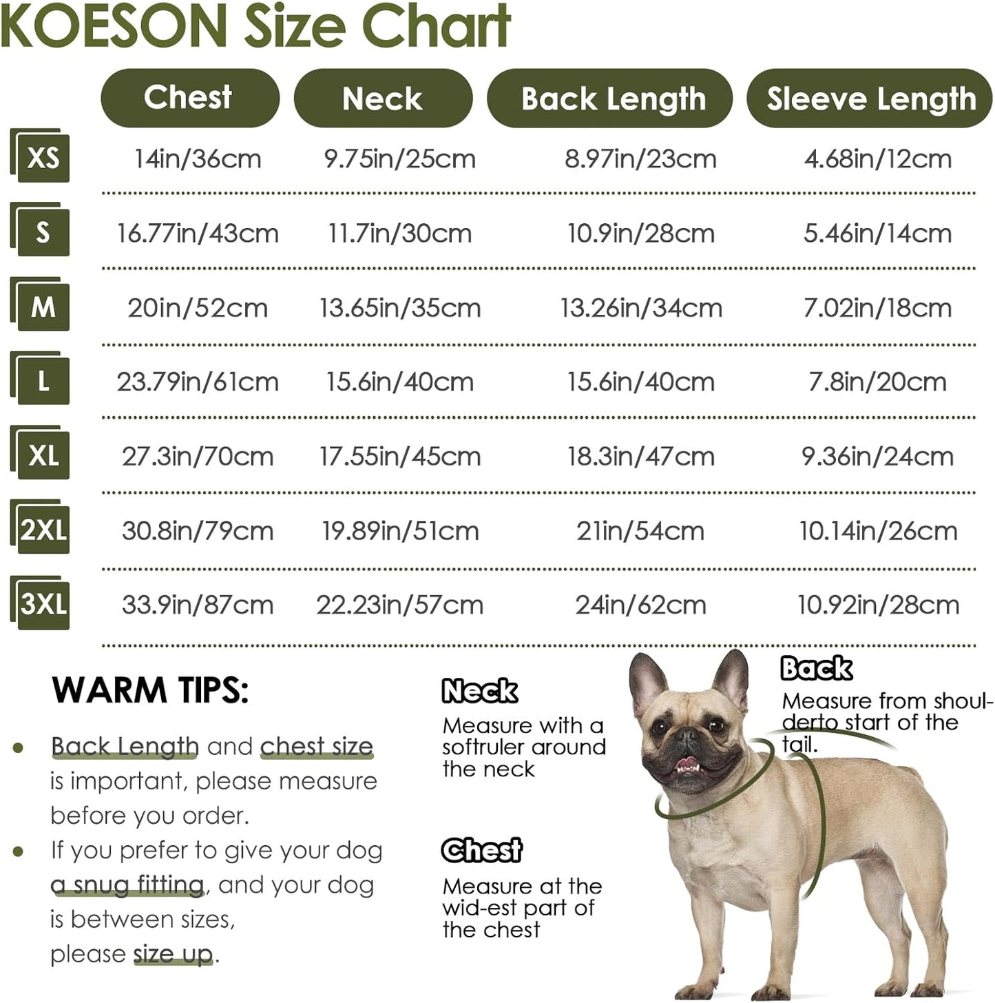 KOESON Breathable Dog Surgery Recovery Suit with Zipper to Stop Licking, Soft Dog Surgical Recovery Sleeve for Hind Legs, Strechy & Lightweight Neuter/Spay Onesie for Male Female Dogs, Army Green XXL