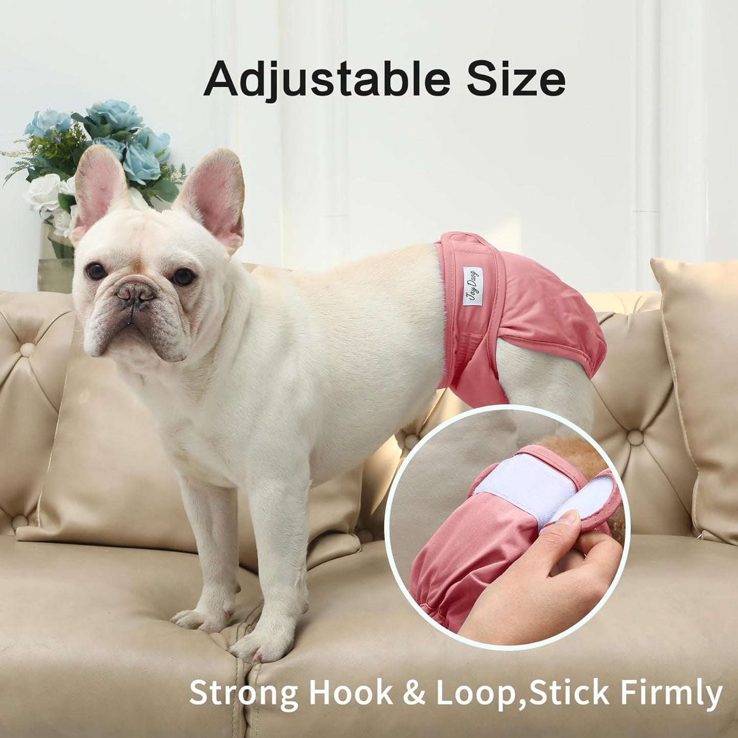 Female Dog Diapers for Medium Dogs,4 Pack Reusable Washable Premium Doggie Diapers for Heat,Incontinence,Period Doggy Nappies,L