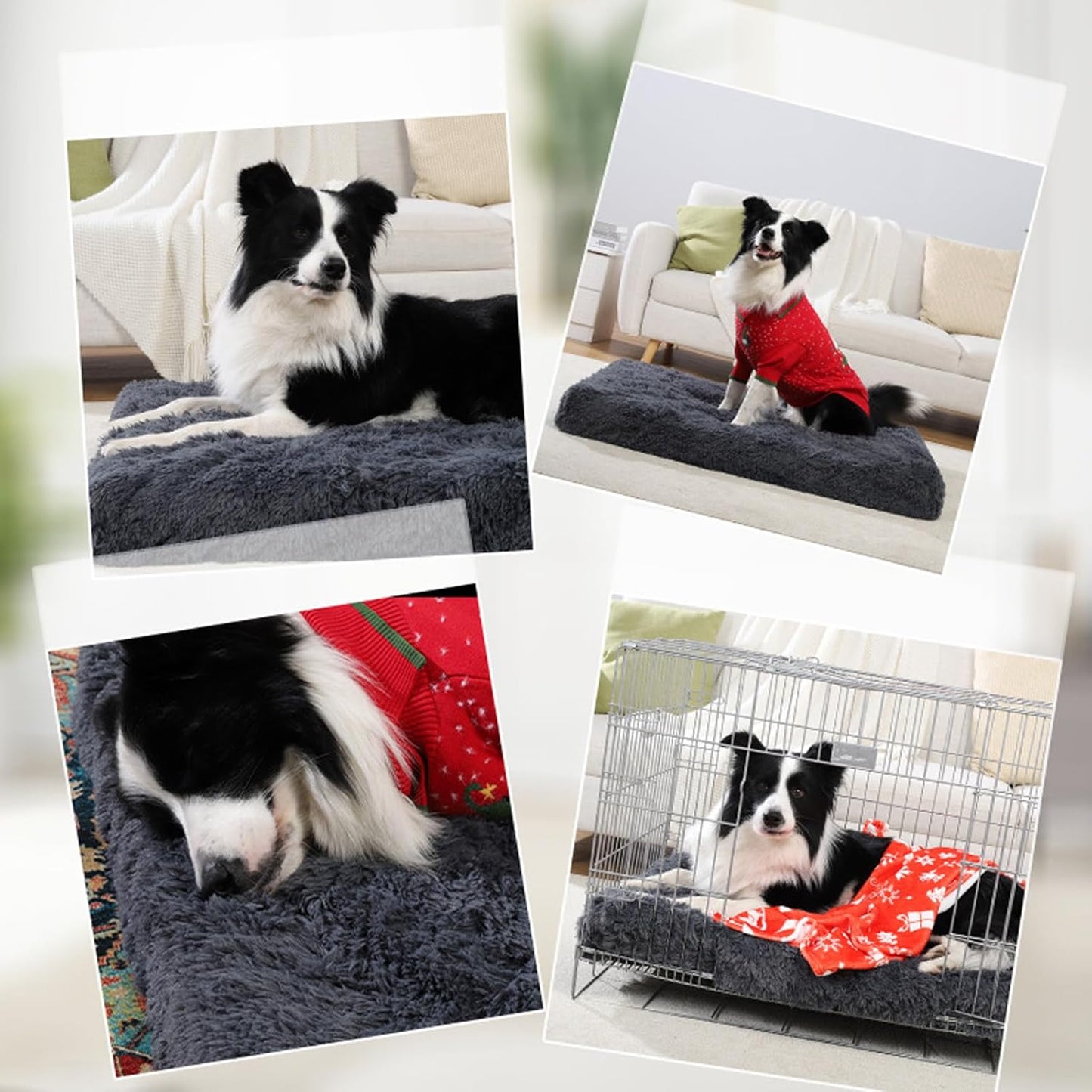 Dog Bed Covers Replacement Washable for Medium Large Dogs Beds External Covers ONLY Cover DIY Dogs Cushion Dog Crate Bed Cover for Rectangular Foam Beds Pet Mat Case,Dark Grey,XL