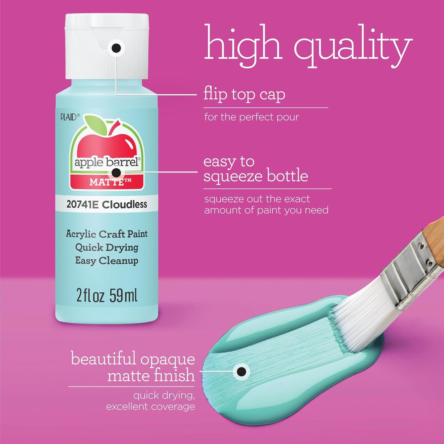 Apple Barrel, Acrylic Paint Set, 16 pc - 2 oz Bottles, Pastel Perfection, Perfect for DIY Arts and Crafts Projects