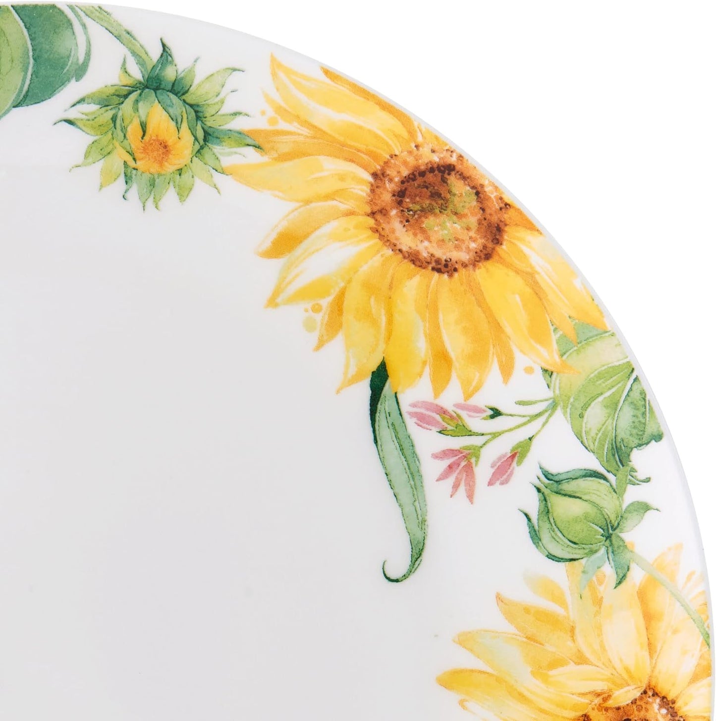 Mikasa Sunflower Bone China Lightweight Chip Resistant 16 Piece Dinnerware Set, Service for 4, Multicolor