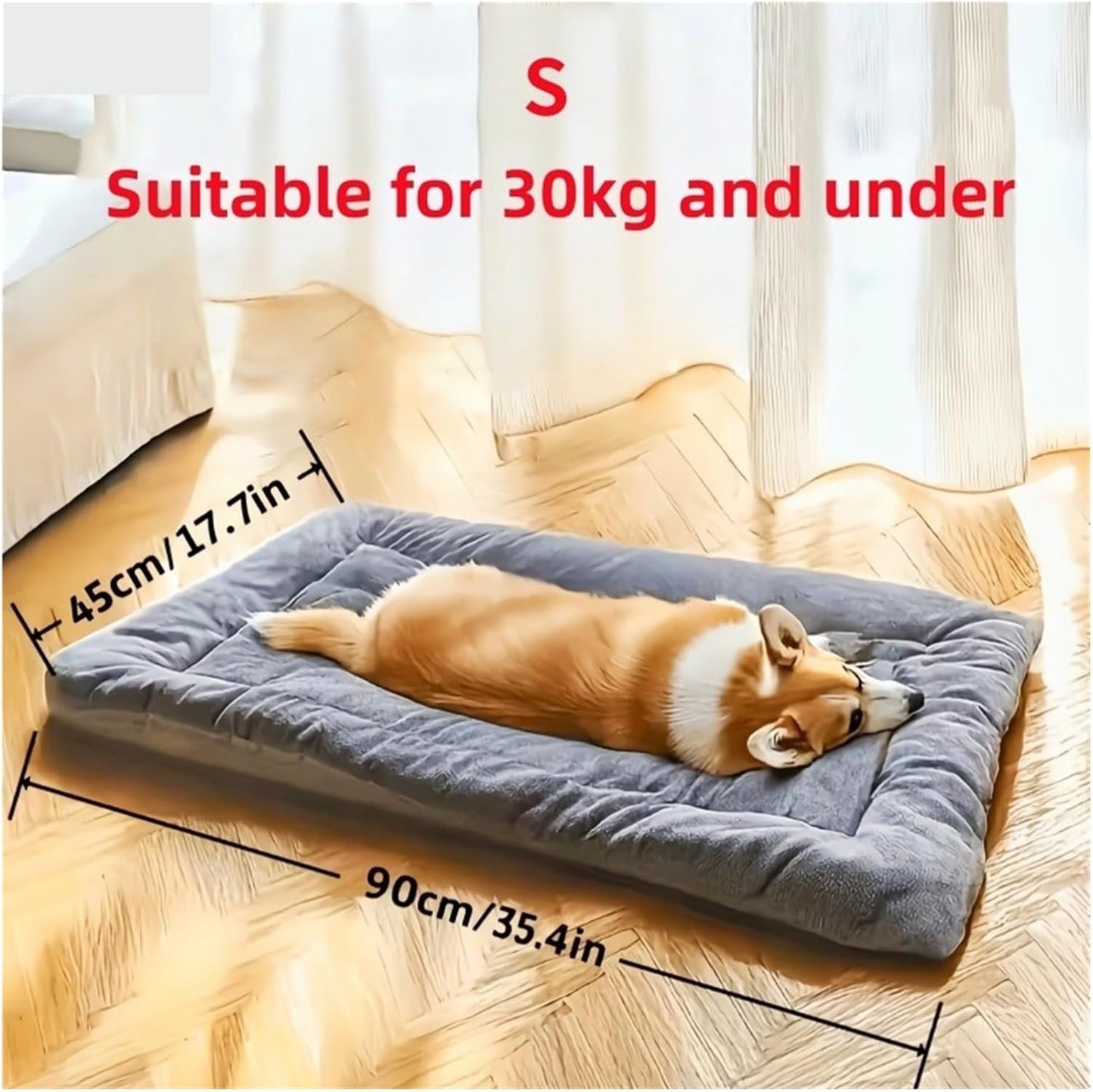 Dog Bed Mat Large Size Sleeping Pad for Winter Use Keep Warm Double-Sided Use Golden Retriever Stress-Relieving Sleeping Pad(Yellow,Large)