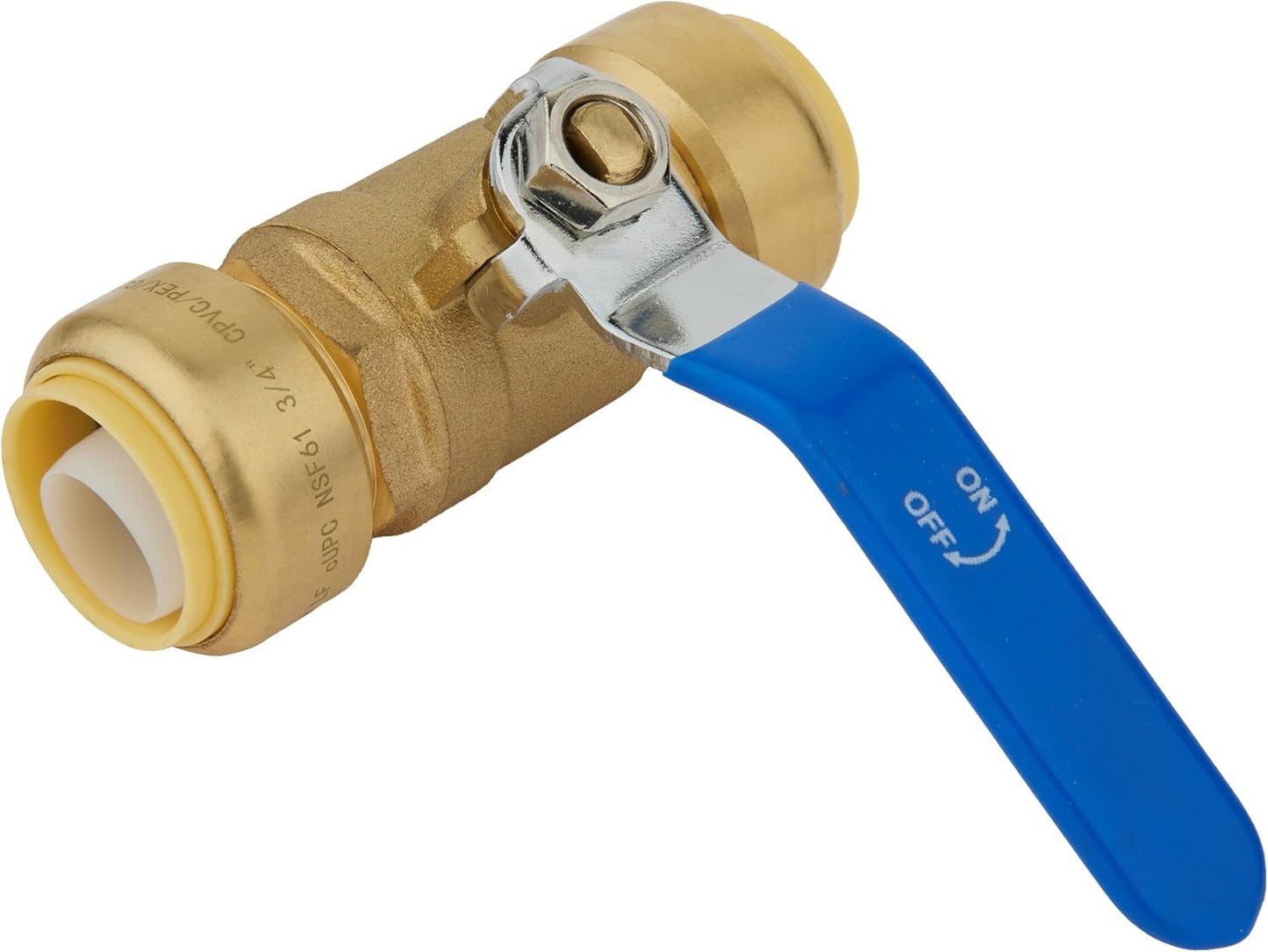 (Pack of 2) EFIELD 1/2 Inch Push-Fit Full Port Ball Valve for Hot and Cold Water with a Disconnect Clip,Brass UPC Certified,(PF-VALVE001)