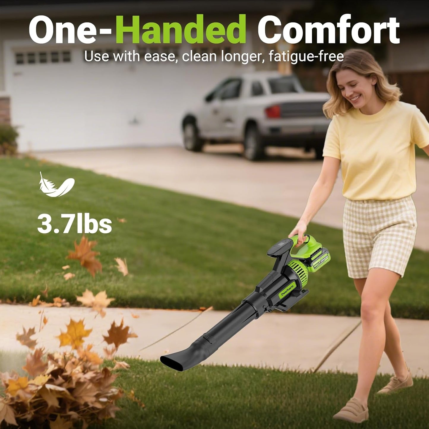 Cordless Leaf Blower with 715 CFM, 35,000 RPM Brushless Motor, Lightweight Electric Blower with LCD & 3-Speed Modes, Battery Powered with 2×4.0Ah Batteries & Charger for Lawn Care, Yard, Patio & Car