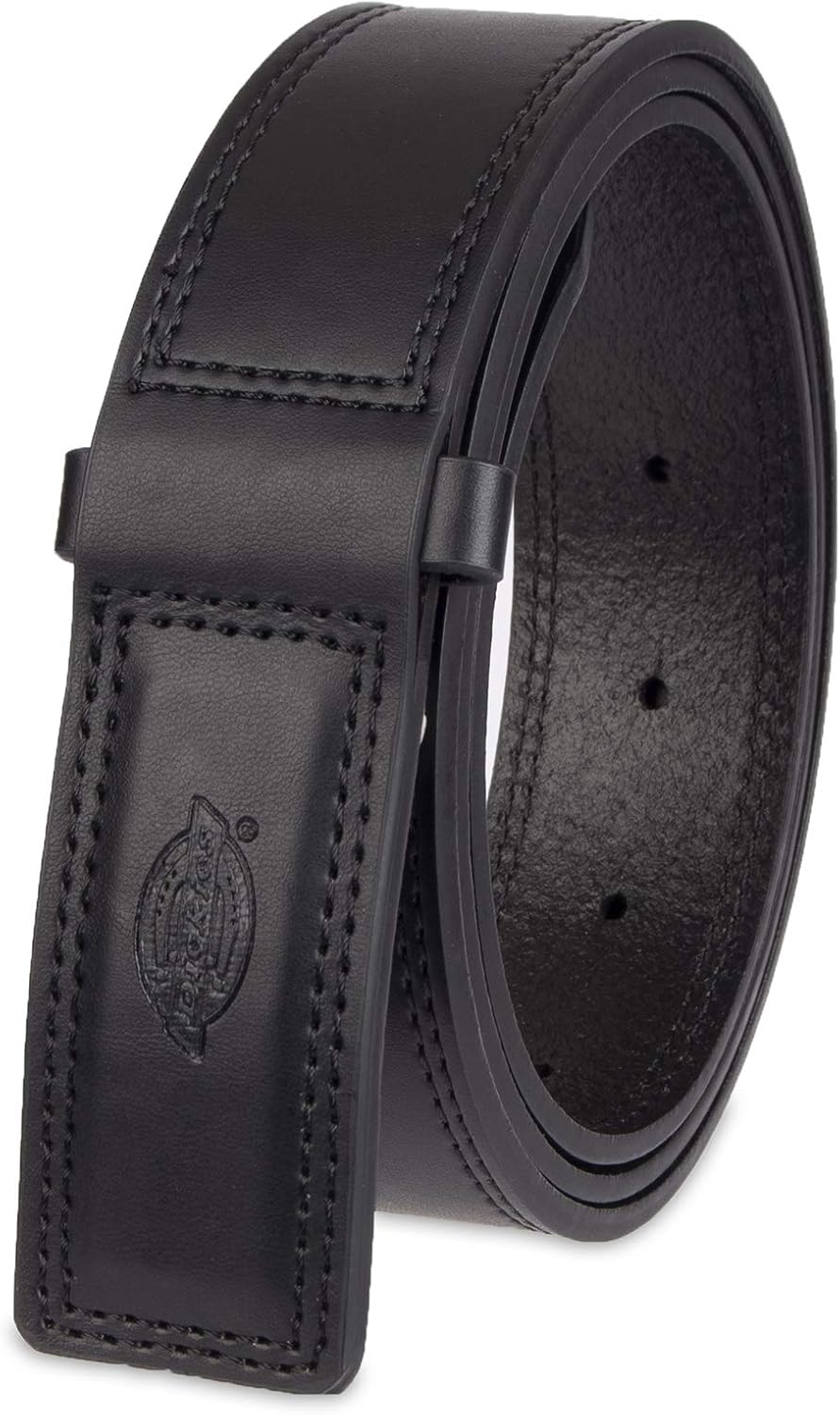 Dickies Men's Leather Mechanic No-Scratch Work Belt - Buckleless, Snap-On Belt