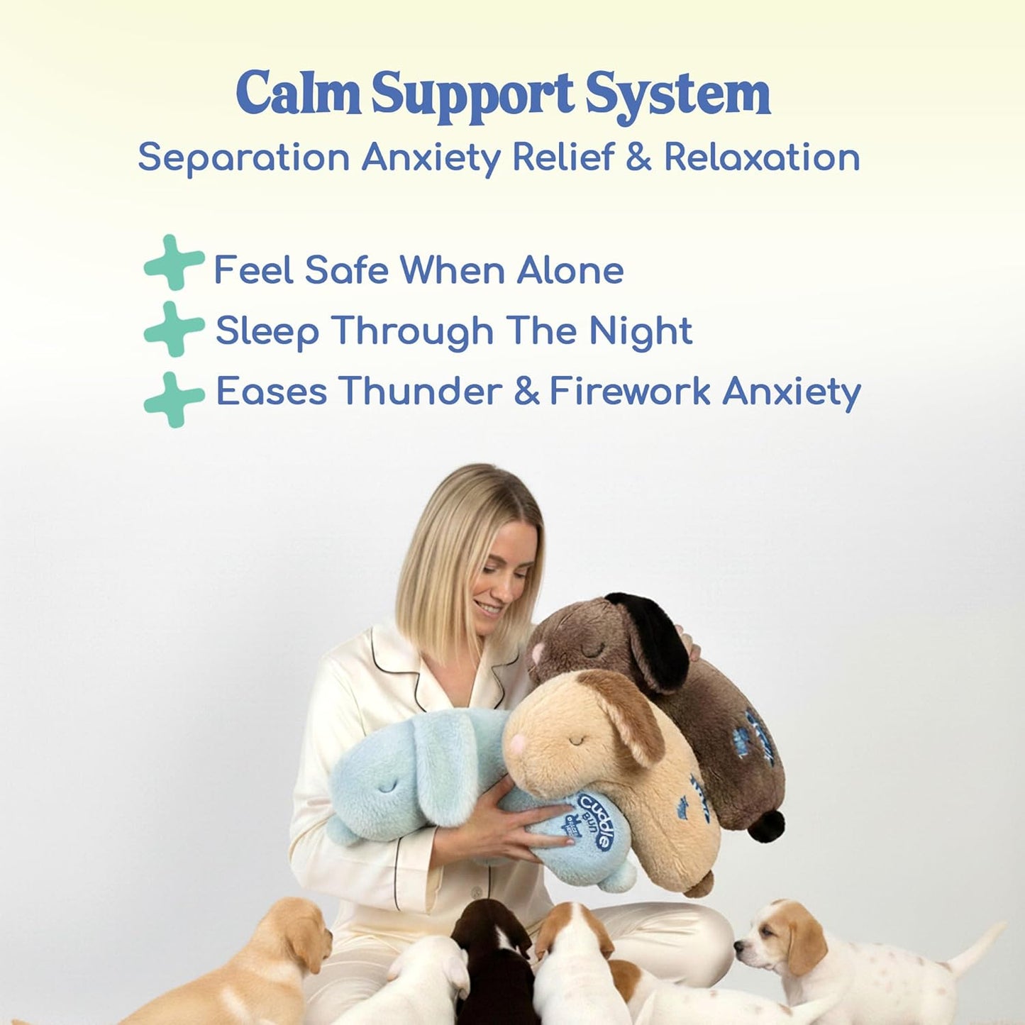 Race&Herd CuddleBun Heartbeat Puppy Toy Sleep Aid - Heartbeat Dog Toy, Dog Heartbeat Toy for Puppy Must Haves for Separation Pet Anxiety Relief Puppy Calming Aid, Dog Toys Behavioral Training