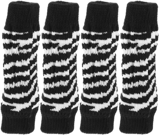 Sosoport Dog Leg Warmers for Small Dogs - Washable Pet Socks with Breathable Cotton Fabric Adorable Patterned Elbow Protectors for Winter Paw Care and Outdoor Use 4 Pack