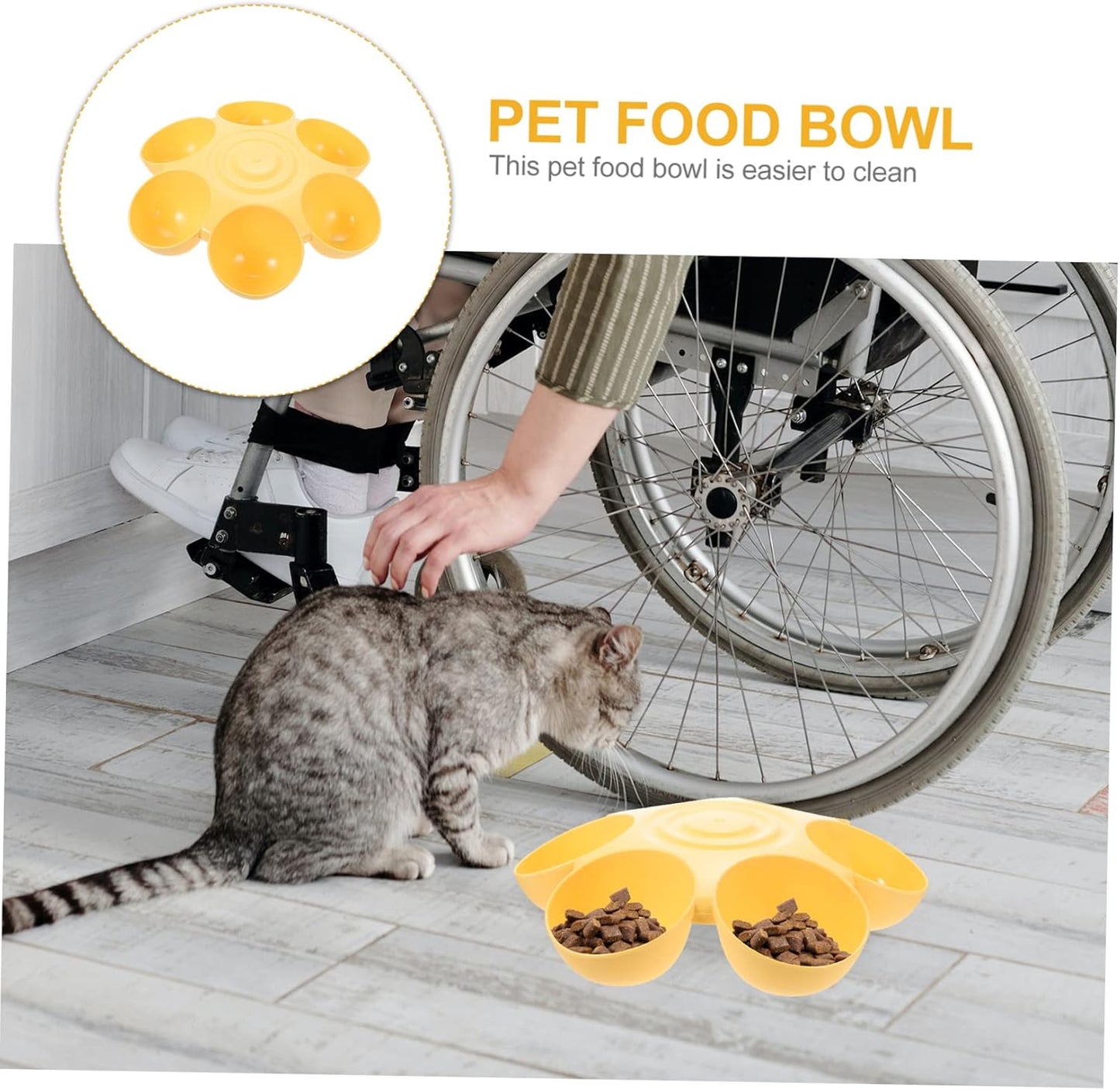 Pet Feeding Bowl Feeders Cat Bowls for Food and Water Indoor Water Fountains Food Dispenser Eating Station for Cats Puppy Bowls Dog Travel Round Plastic Supplies