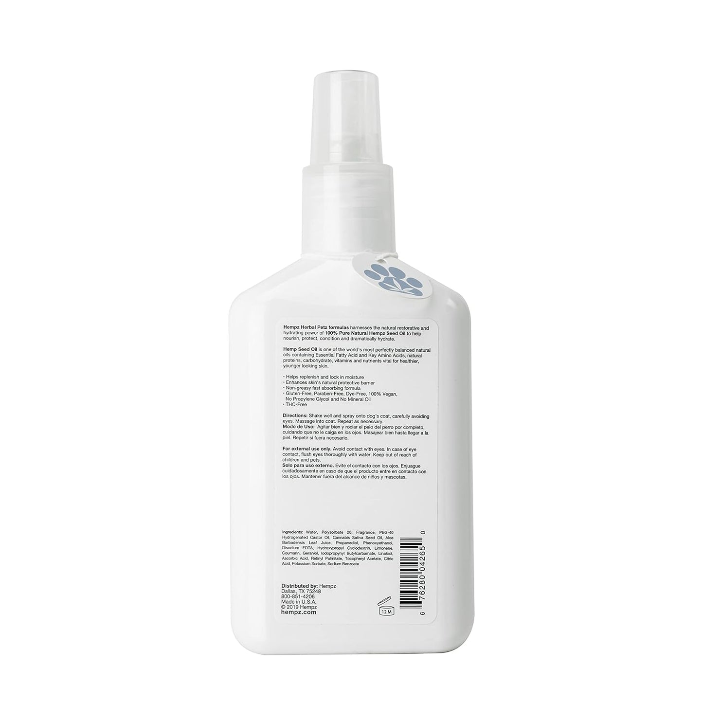 Hempz Petz Dog Cologne, Creamy Citrus Orange & Red Raspberry, 8.5 fl. oz. - Hydrating Puppy Perfume