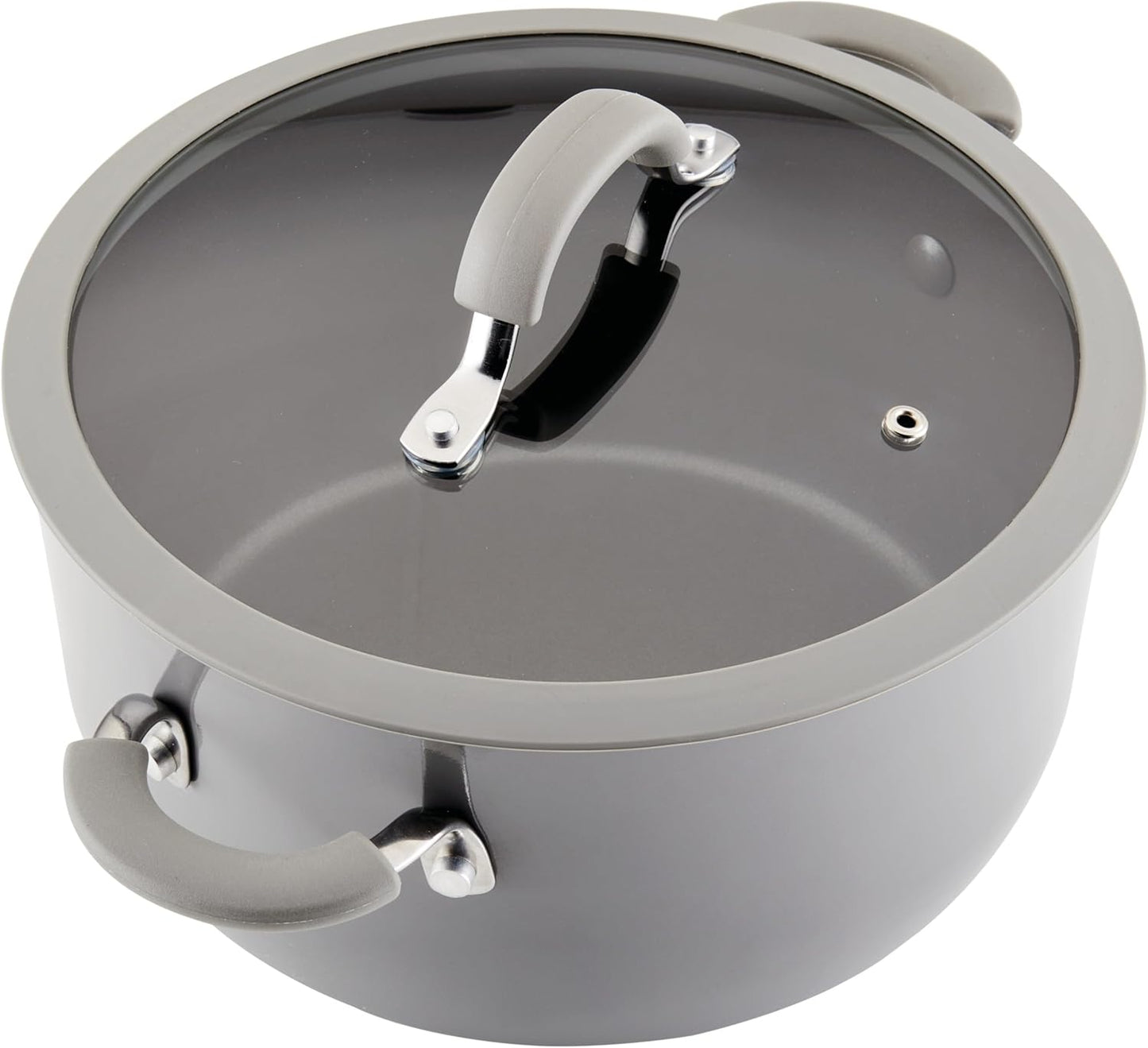 Rachael Ray Cook + Create Nonstick Cookware/Pots and Pan Set, 10 Piece, Gray