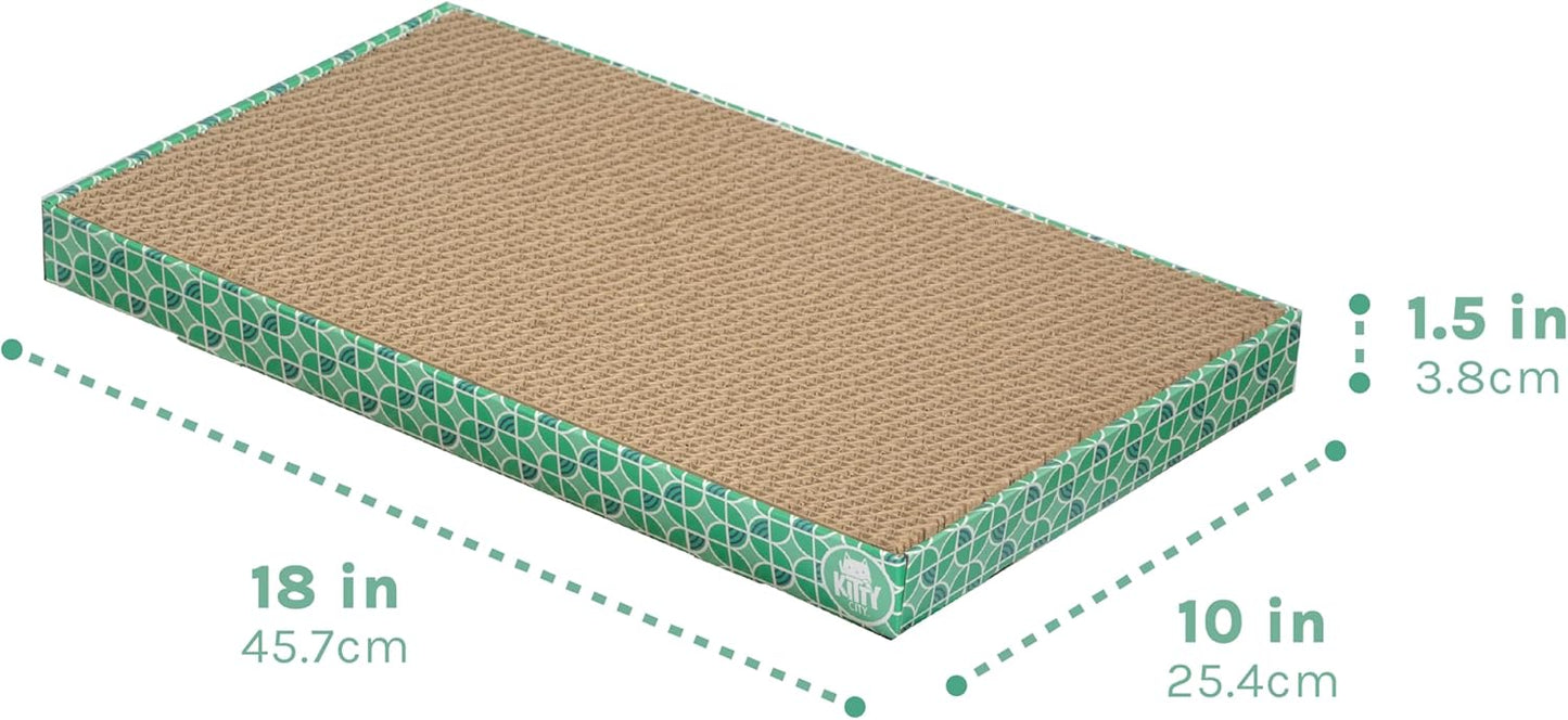Kitty City XL Wide Corrugate Cat Scratchers 3 Pieces, Cat Scratching, Cat Scratch Pad, Door Clips, Furniture Protectors from Cat Scratching