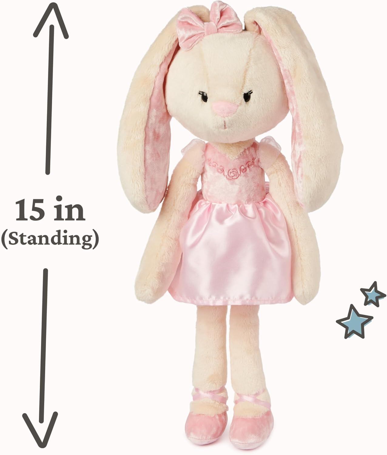 GUND Take-Along Friends Plush, Curtsy Ballerina Bunny, Bunny Stuffed Animal for Ages 1 and Up, Pink, 15"