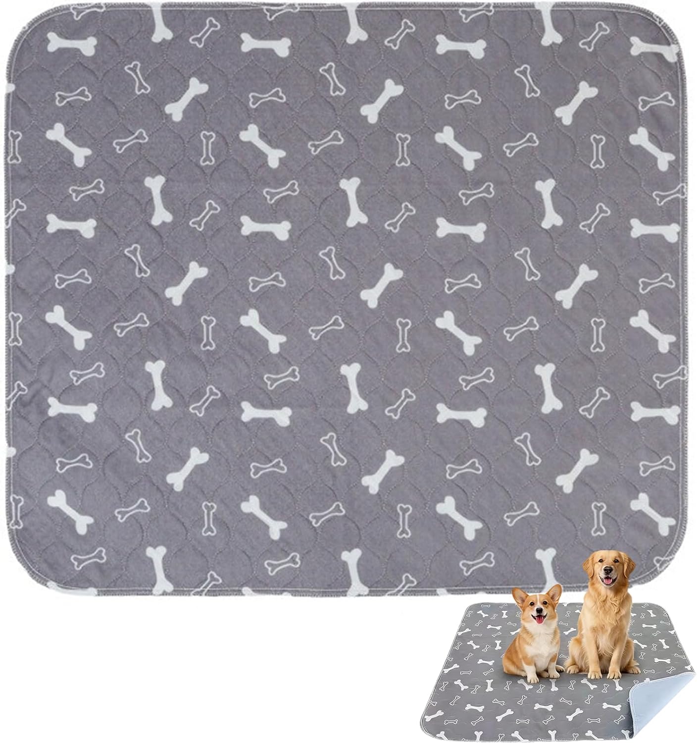 Puppy Pads with Pheromones, Pee Pads for Dogs, Washable Pee Pads for Puppy Training, Dog Pee Pads for Indoor Use, Grey Base Pet Training Mat (S: 15.7" × 23.6")