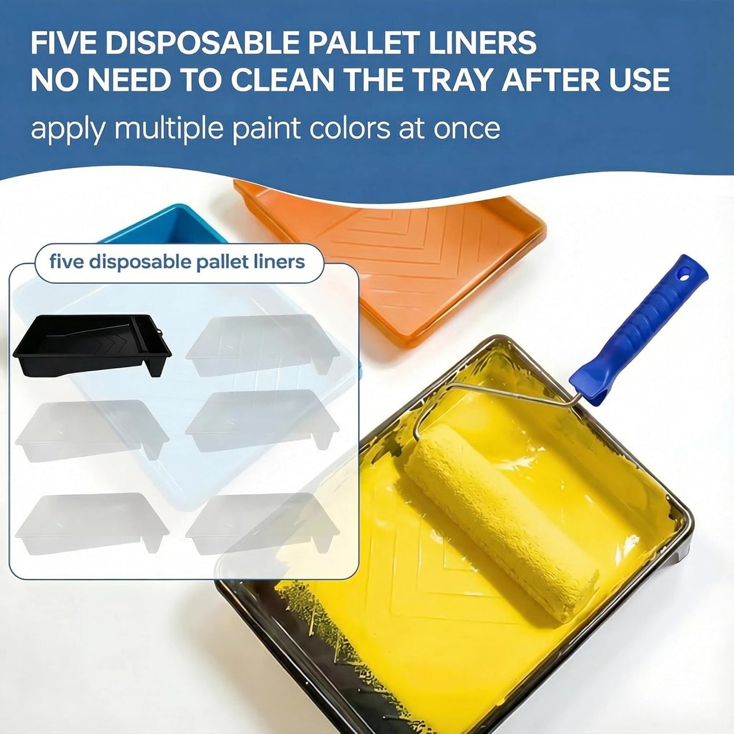 Paint Roller Kit with Long Paint Roller Extension Pole,9 inch & 4 inch Paint Roller Covers,Supplies for Painting Walls,Superabsorbent Paint Roller Set for Painting Home Interior
