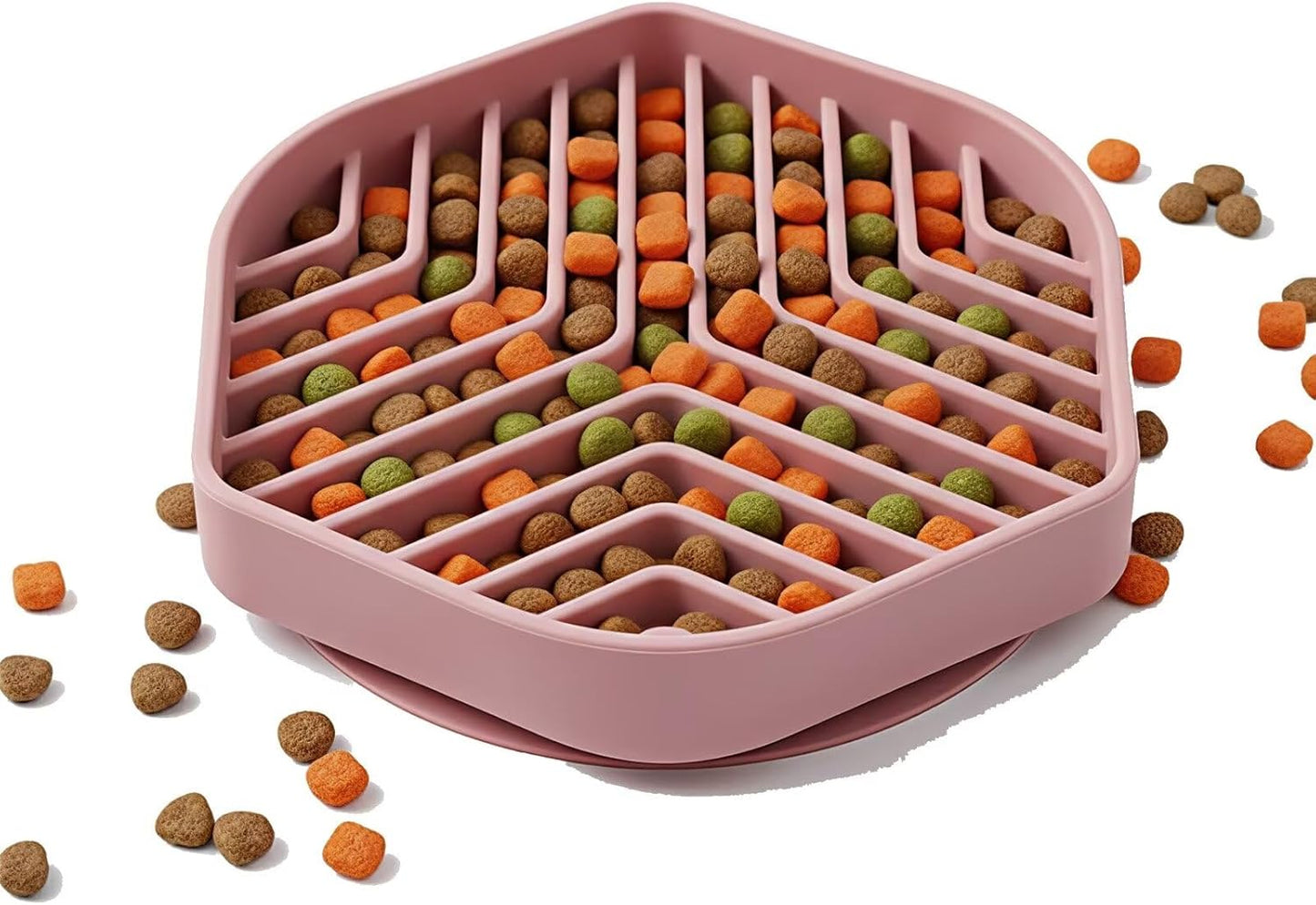 Silicone Slow Feeder Bowl for Dogs & Cats, Puzzle Lick Mat Design, Anti-Slip Suction Base, Helps Slow Eating & Enrichment, Easy to Clean, BPA-Free