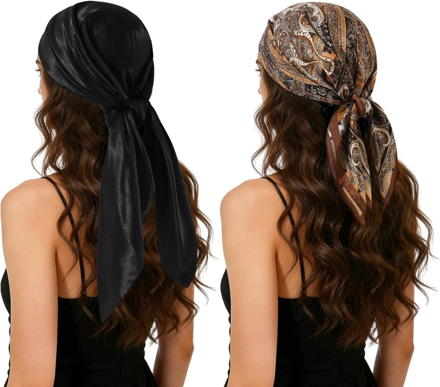 GERINLY 2 Pack Head Scarf for Women, Boho Hair Scarf Top, Large Bandana Hair Scarves Wrap