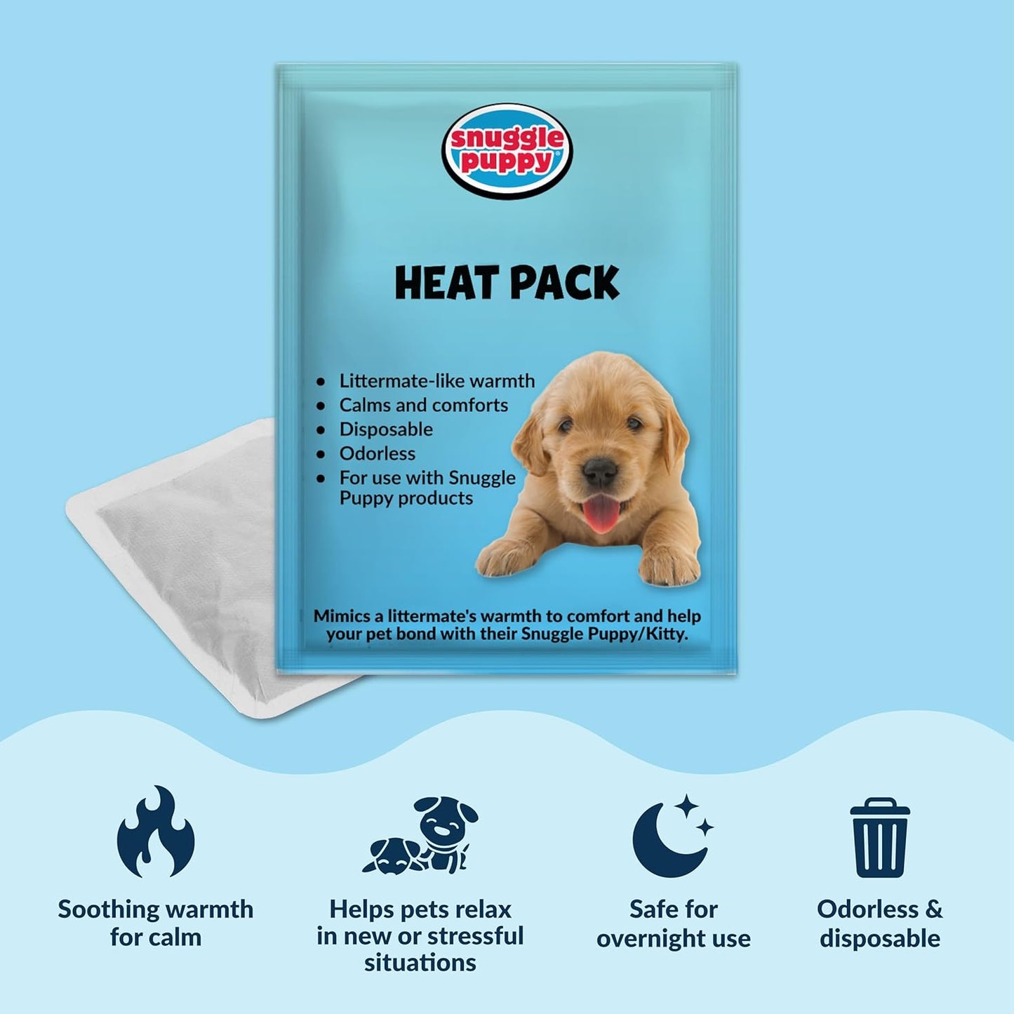Snuggle Puppy Heartbeat Dog Toy for Puppies, Real-Feel Heartbeat, Calming Sleep Aid and Crate Training Comfort Toy with Heat Pack, Cream Plush Design