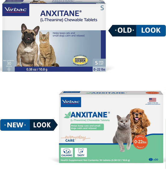 Virbac ANXITANE® (L-Theanine) Chewable Tablet - Promotes relaxation for anxious behavior - Small Dog/Cat < 22lbs
