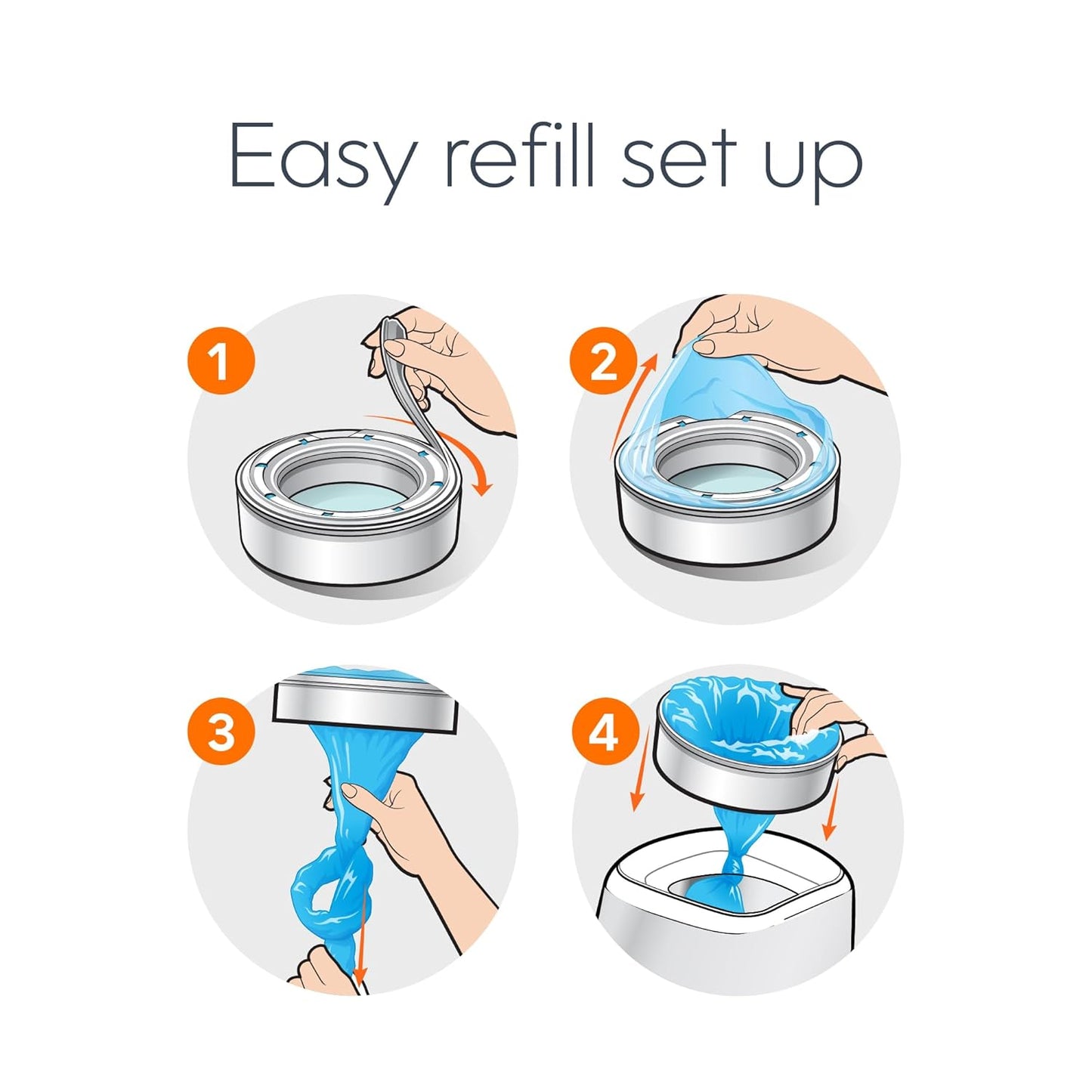 Diaper Genie Bags Refills 270 (Pack of 8) Clean Laundry Scent | Diaper Pail Refills with Max Odor Lock | Holds up to 2160 Newborn Diapers