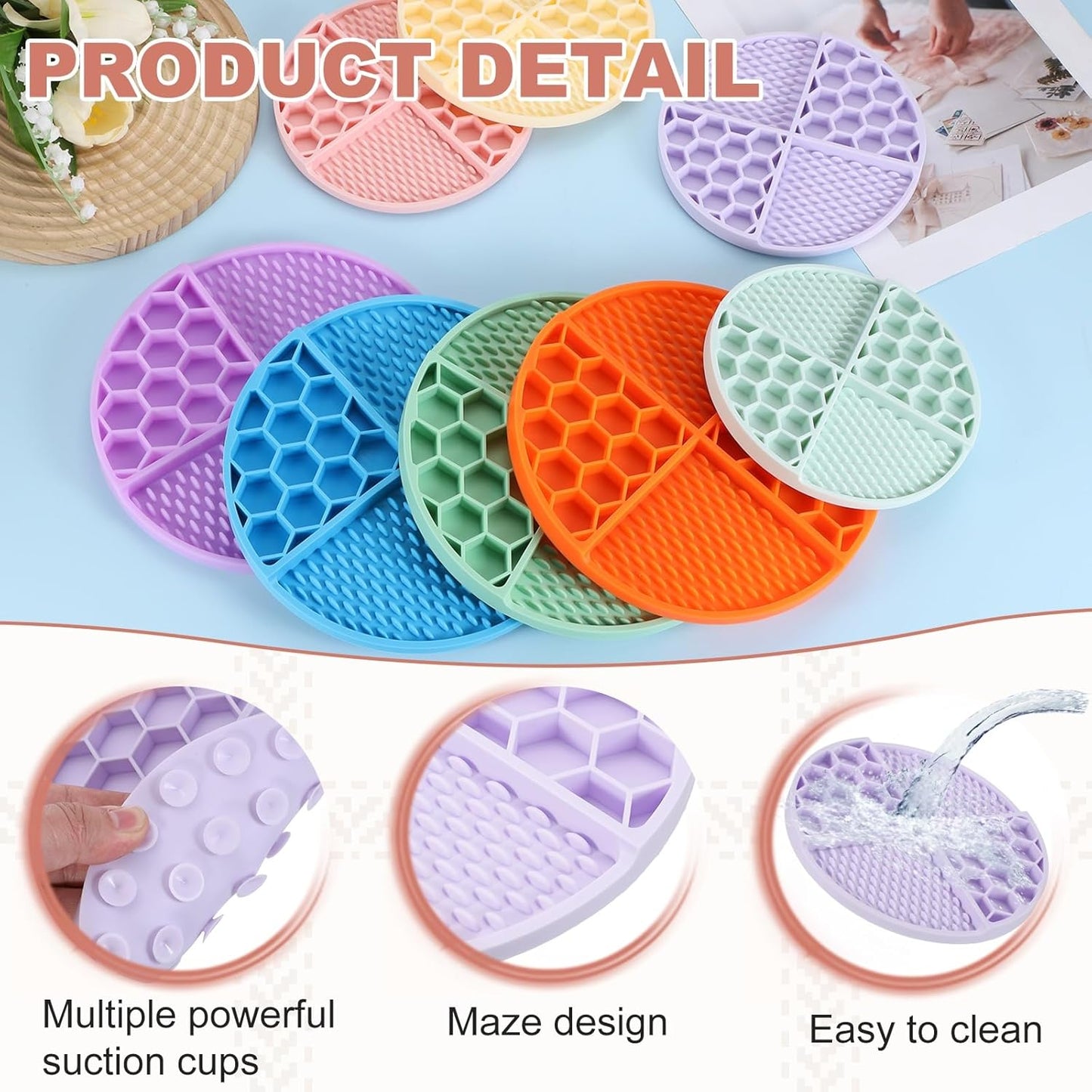 Slow Feeder Dog Bowls, Puzzle Slow Eater Dog Food Bowl, (Purple & Diameter: 6.3"), Intended for Fast Eater Small/Medium Dogs/Helps Prevent Abdominal Gas Anti-Choking