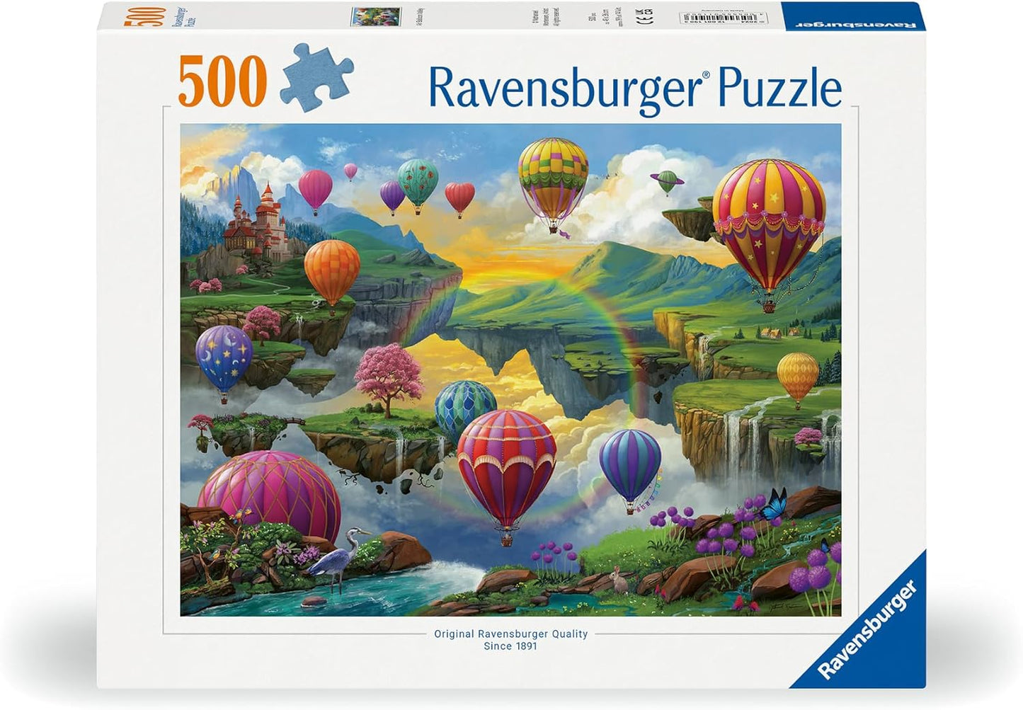 Ravensburger Air Balloon Valley 500 Piece from Artist Nathanael Mortensen | Unique Piece Design | Softclick Technology | Ideal Gift for Puzzle Enthusiasts