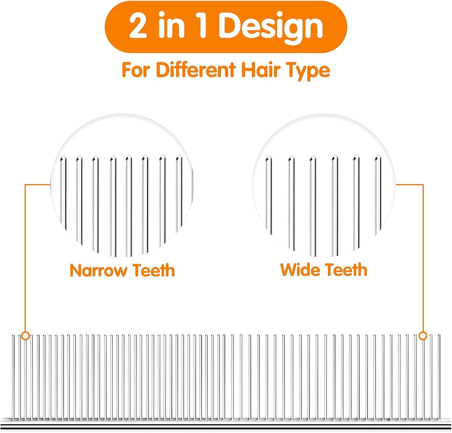 Pettom Pet Steel Grooming Tool Poodle Finishing Butter Comb 7 1/2-inch L silver Slow Feeder Cat Bowl with Stand, Ceramic Slow Eating Cat Bowl with Higher Edges Fish Pool Design Elevated Cat Food Bowl