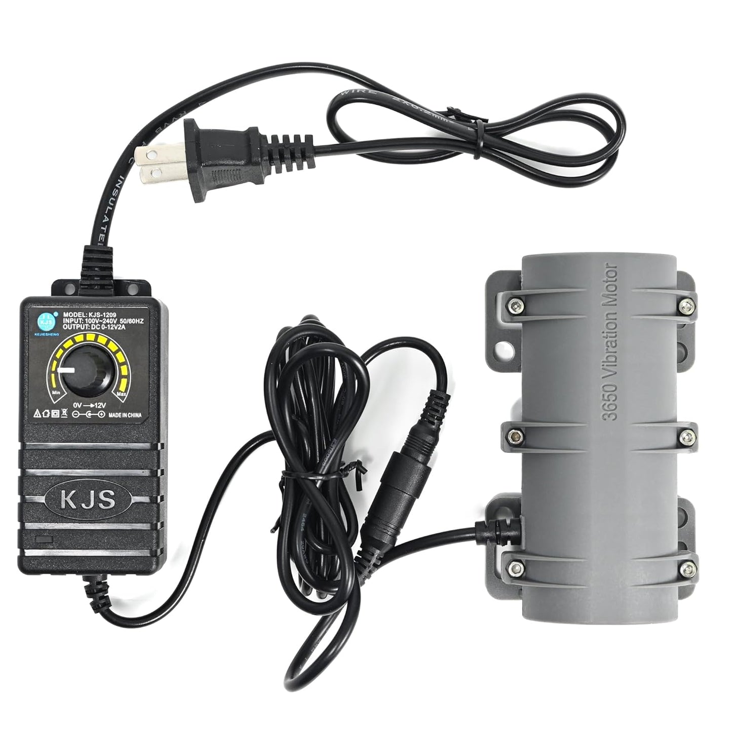 3800RPM Electric Motor, Vibration Motor, DC 12V Vibrating Motor 10W Carbon Brush Motor, Adjustable Power Supply for Electric Massage Chair Bed Industry Sieve Shaker Vibrators