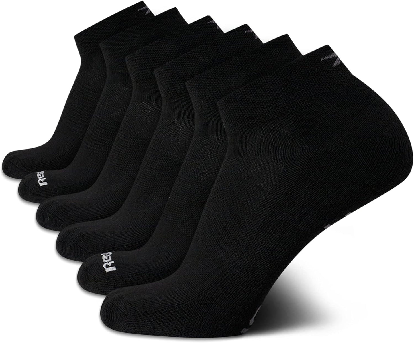 Reebok Mens Quarter Socks - 6 Pack Moisture Wicking Performance Stretch Athletic Ankle Socks for Men (Sizes: 6-12.5)