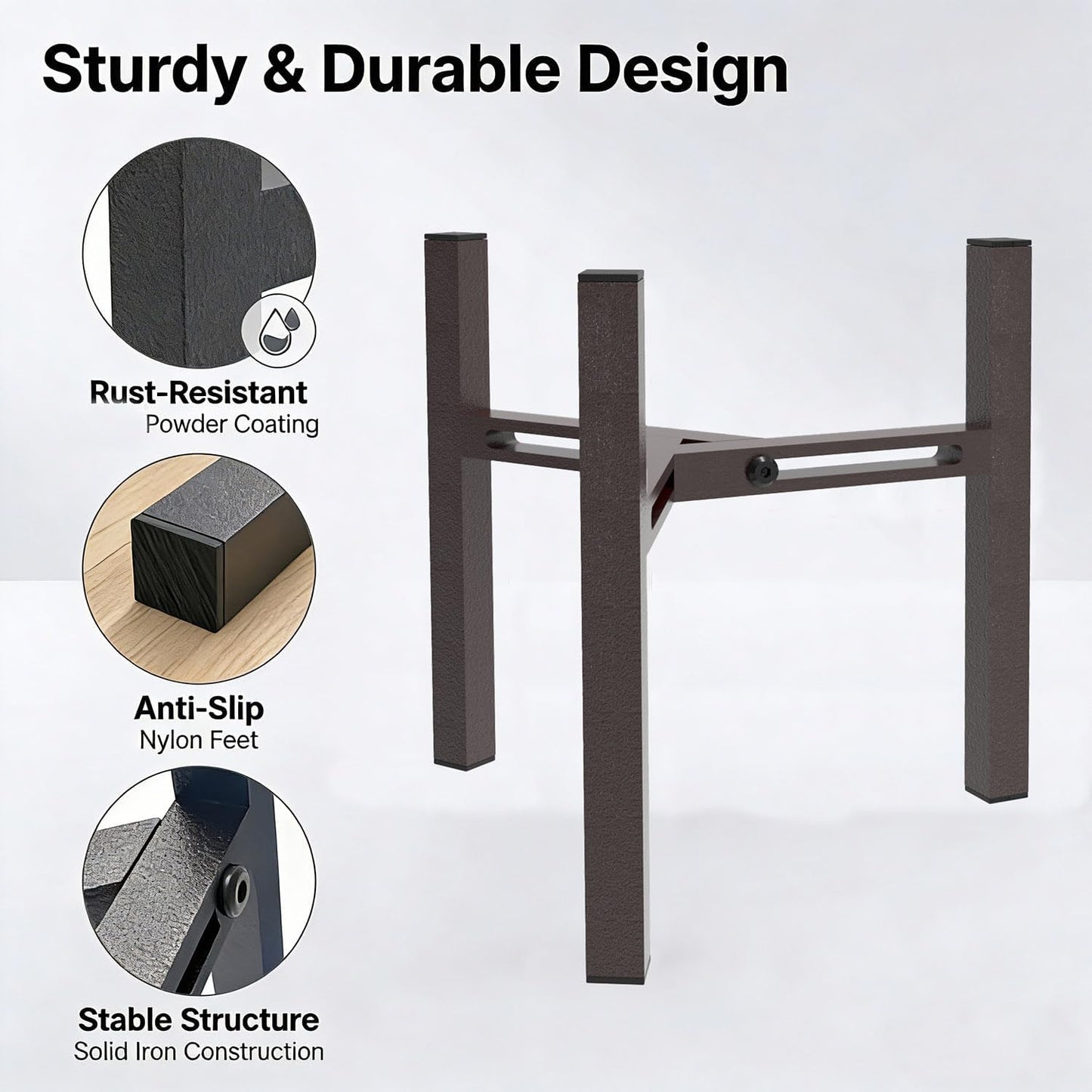 Elevated Cat Bowl Stand Good for Senior Cats Digestion Arthritis Relief - Adjustable Metal Feeder Riser, Fits 5.1-7.45” Round Bowls (No Bowls)(Shiny Coffee)