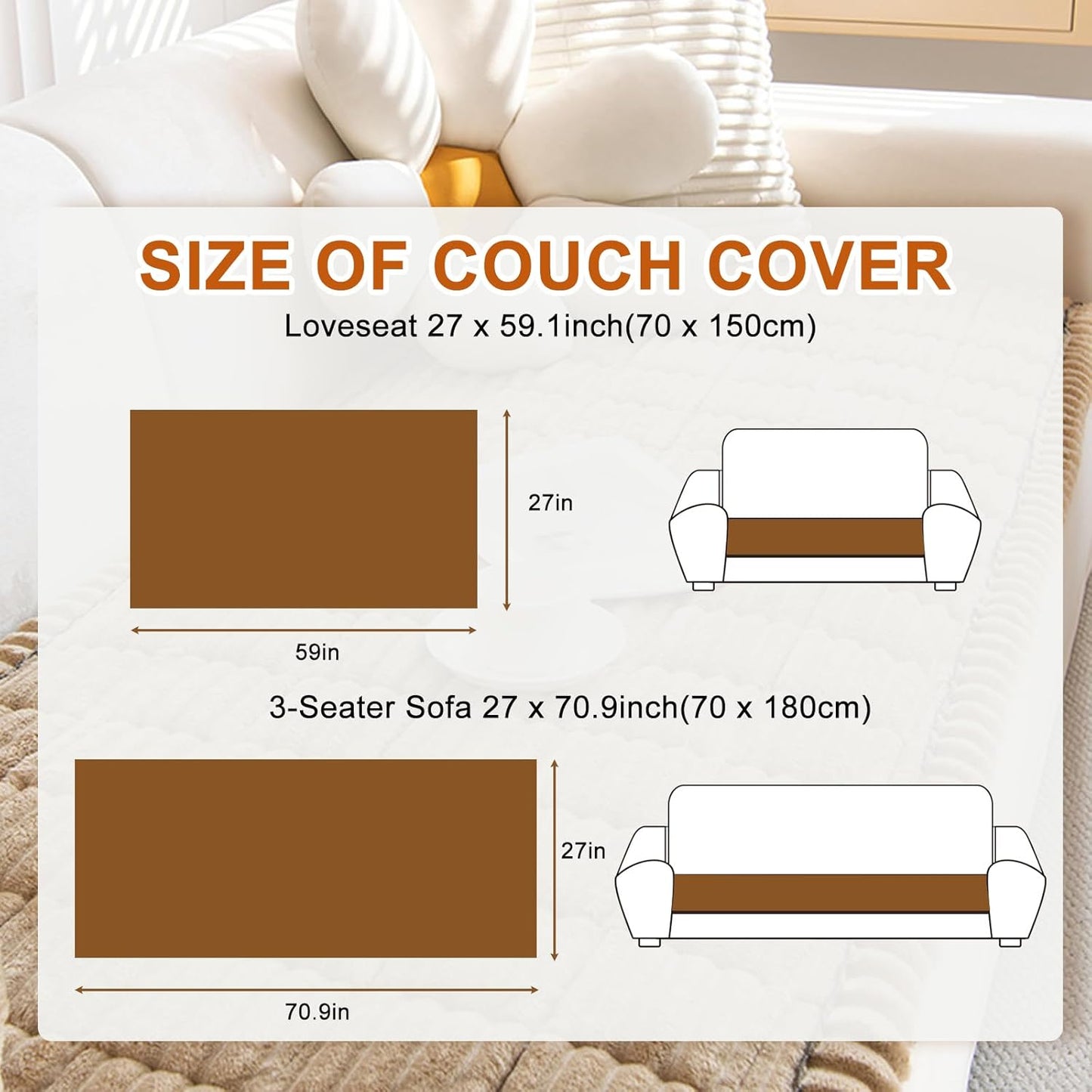 PHOPHO Couch Cover for Dogs Washable, Sofa Cover Protector for l Shape, Non Slip Dog Blanket Cover, Friendly Pet Mat Bed for Outdoor, Soft, 27.6" x 70.86"