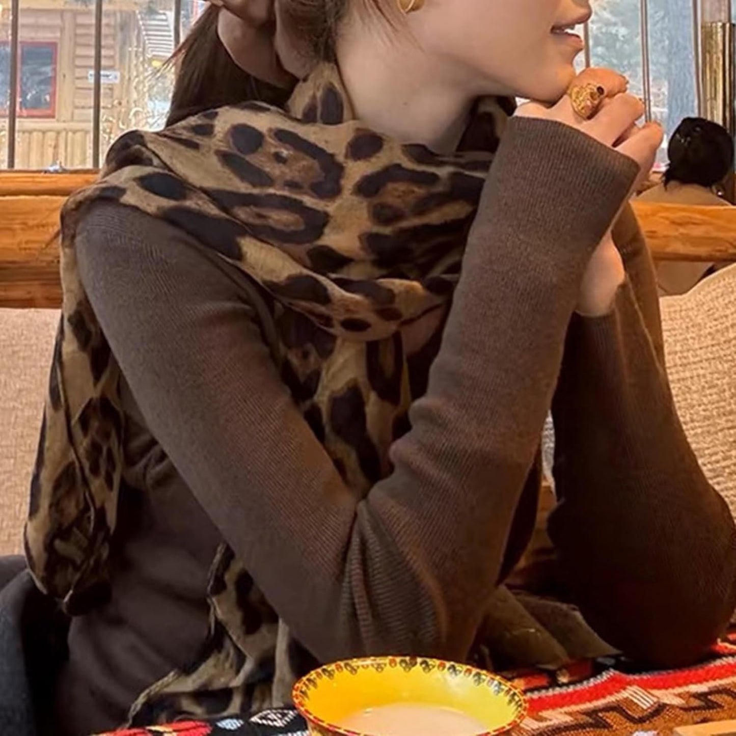 CYian Scarf for Women Floral Printed Scarves Long Fashion Scarf Lightweight Shawls Wrap Fall Winter Headscarf for Women